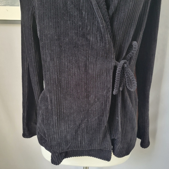 Gudrun Sjoden Velvet Velour Wrap Cardigan Blouse Black S - Picture 6 of 14